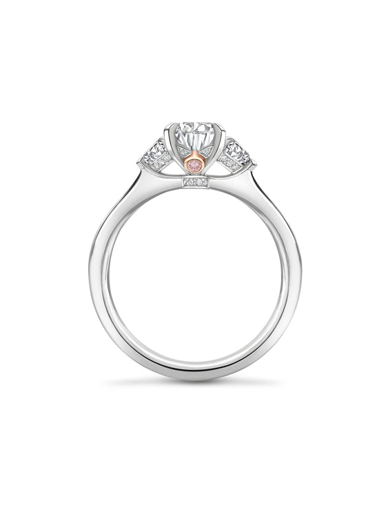 Harmony Trilogy Pear Diamond Platinum Ring