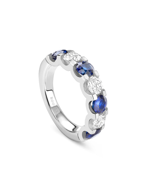 Classic Evermore Medium Sapphire Diamond Platinum Eternity Ring