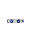 Classic Medium Sapphire Diamond Platinum Eternity Ring