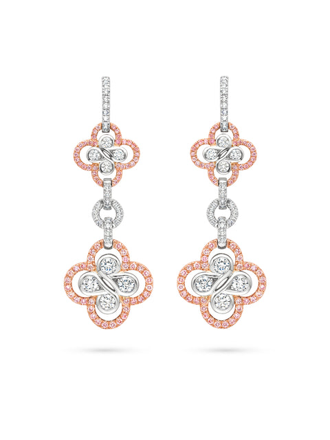 Be Boodles Pink Diamond Drop Earrings