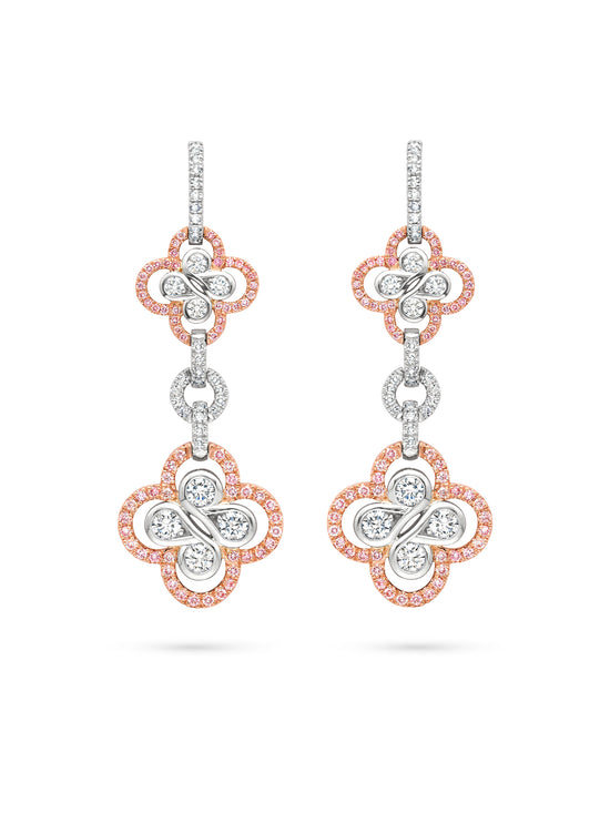 Be Boodles Pink Diamond Drop Earrings