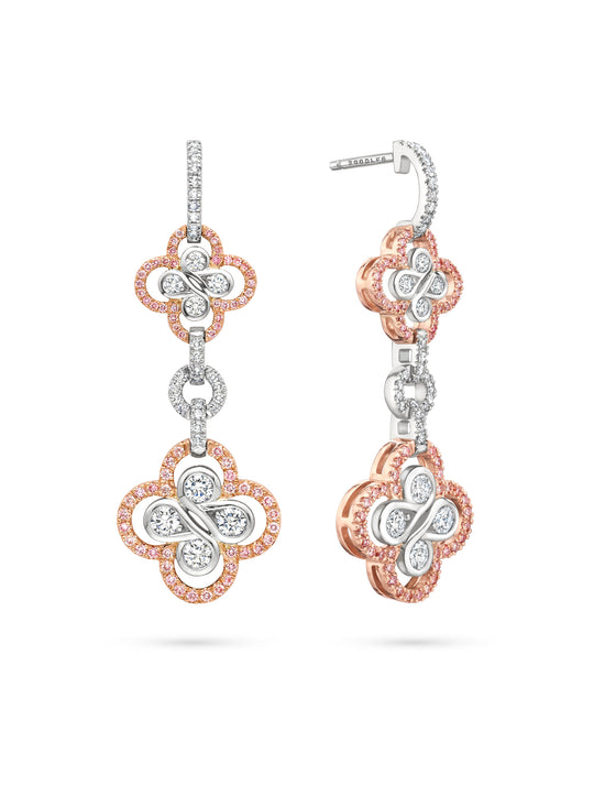 Be Boodles Pink Diamond Drop Earrings