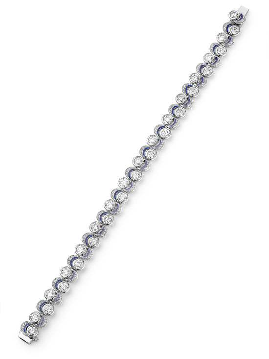 Over the Moon Platinum Diamond Bracelet