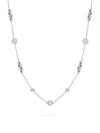 Over the Moon Diamond Enamel Long Platinum Necklace