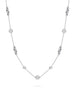 Over the Moon Diamond Enamel Long Platinum Necklace