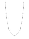 Over the Moon Diamond Enamel Long Platinum Necklace