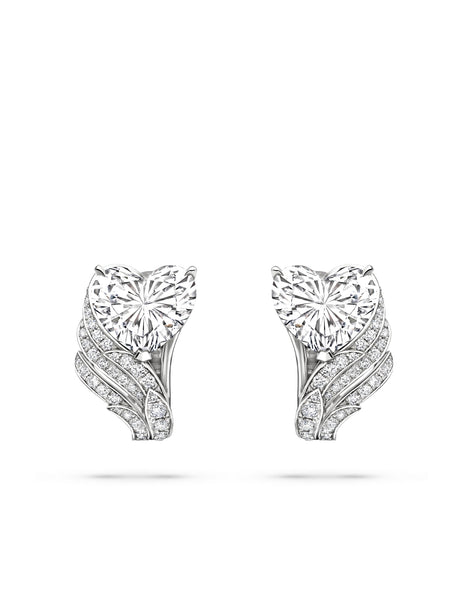 A Family Journey Florence Heart Diamond Platinum Earrings