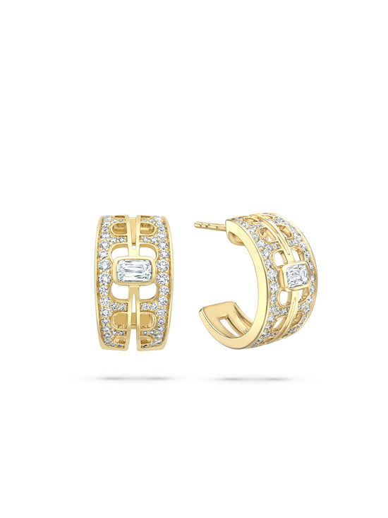 Boodles x The National Gallery Perspective Ashoka Yellow Gold Earrings | Boodles