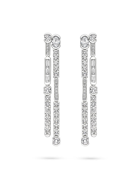 The National Gallery Play of Light Platinum Drop Earrings