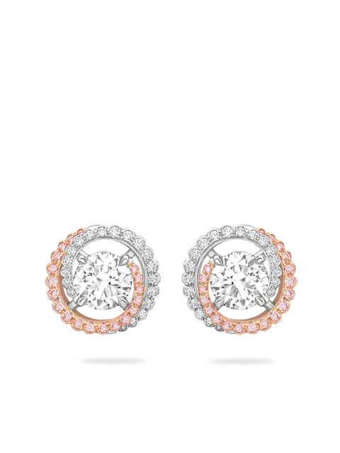 Monaco Pink and White Diamond Stud Earrings