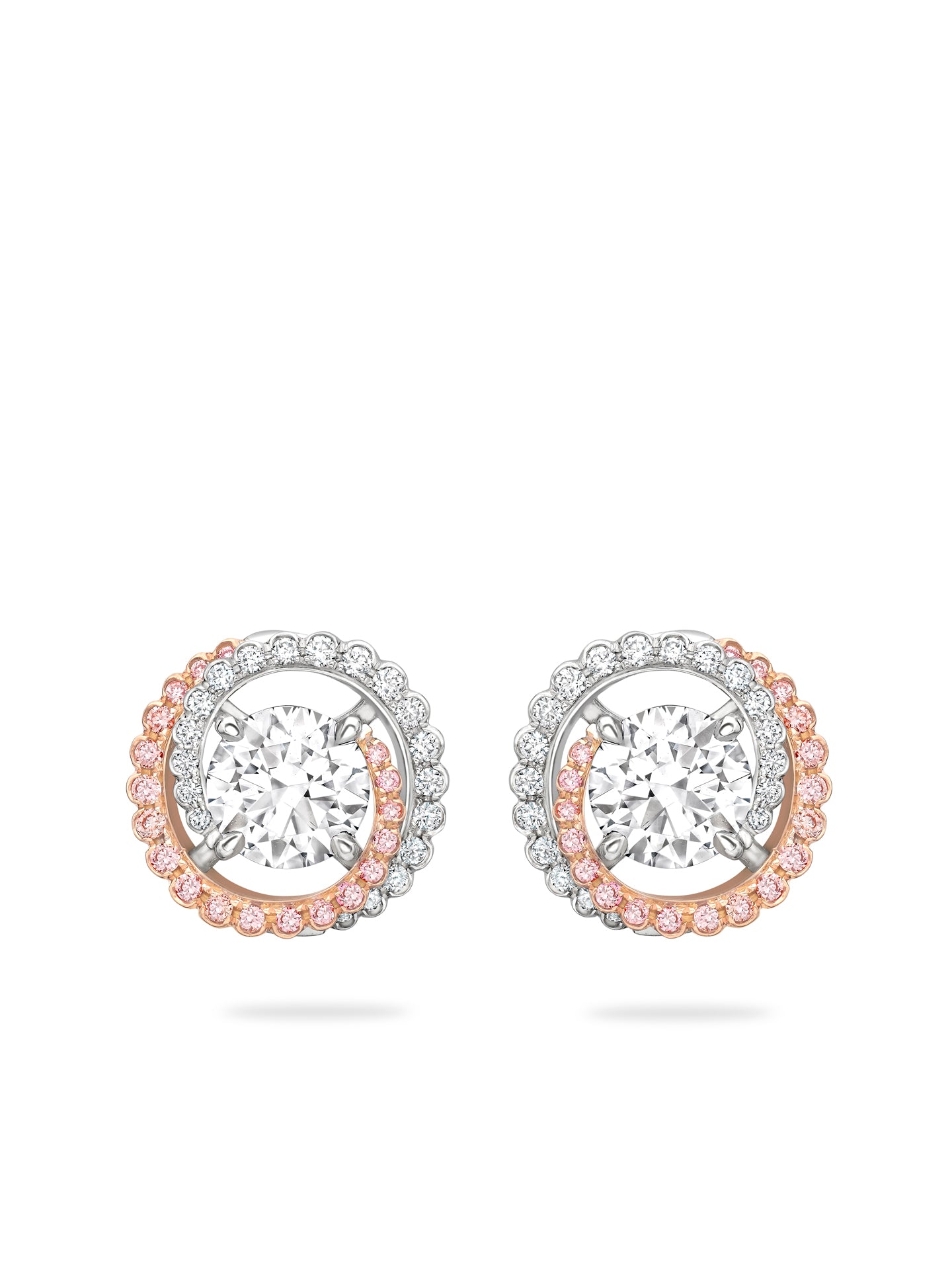 Monaco Pink and White Diamond Stud Earrings | Boodles