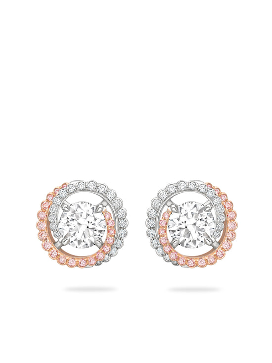 Monaco Pink and White Diamond Stud Earrings | Boodles