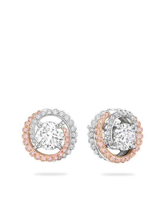 Monaco Pink and White Diamond Stud Earrings | Boodles