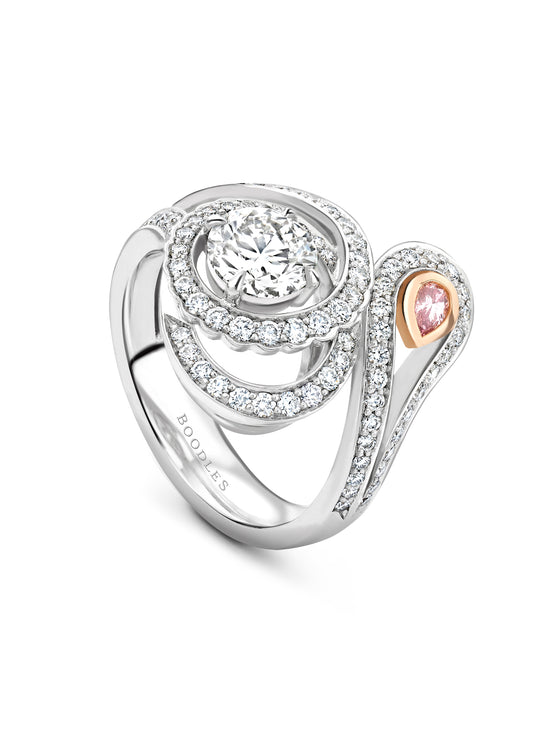 Monaco Pink and White Diamond Ring | Boodles