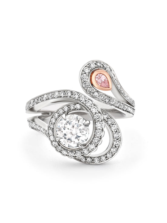 Monaco Pink and White Diamond Ring | Boodles