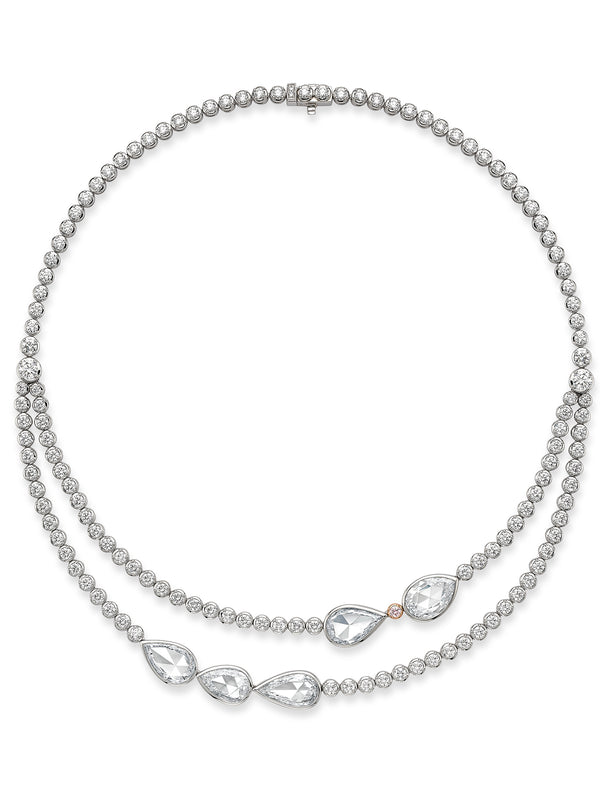 Classic Diamond Double Row Platinum Necklace | Boodles