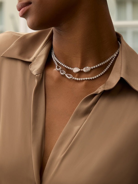 Classic Diamond Double Row Platinum Necklace | Boodles