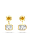 Florentine Ashoka and Yellow Diamond Yellow Gold Earrings