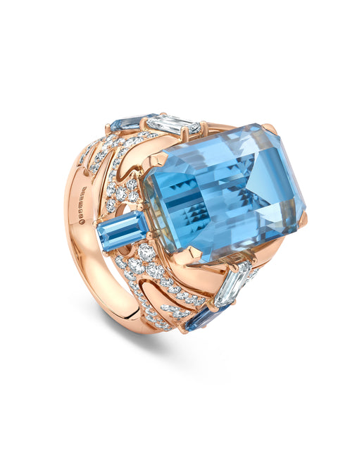 The Boodles National Gallery Collection - Brushstrokes Aquamarine Ring