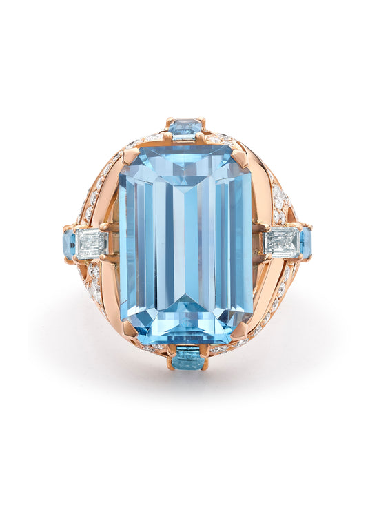 Boodles x The National Gallery Brush Stokes Aquamarine Ring | Boodles