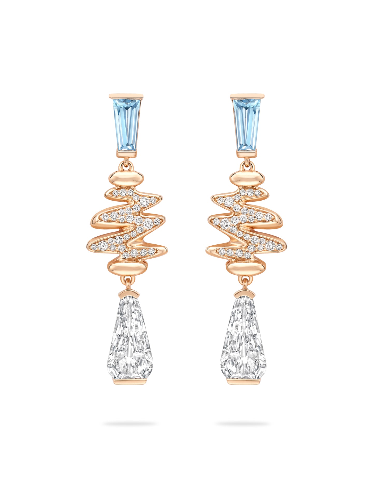 Boodles x The National Gallery Brush Strokes Diamond Rose Gold Earrings | Boodles