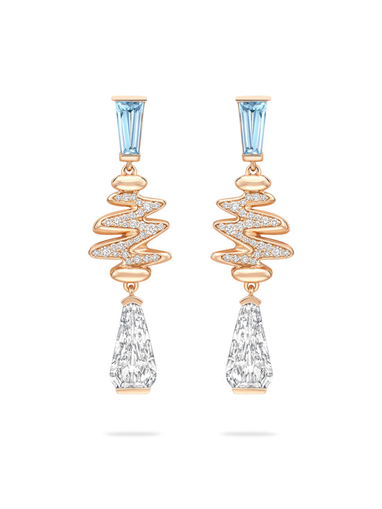 Boodles x The National Gallery Brush Strokes Diamond Rose Gold Earrings | Boodles