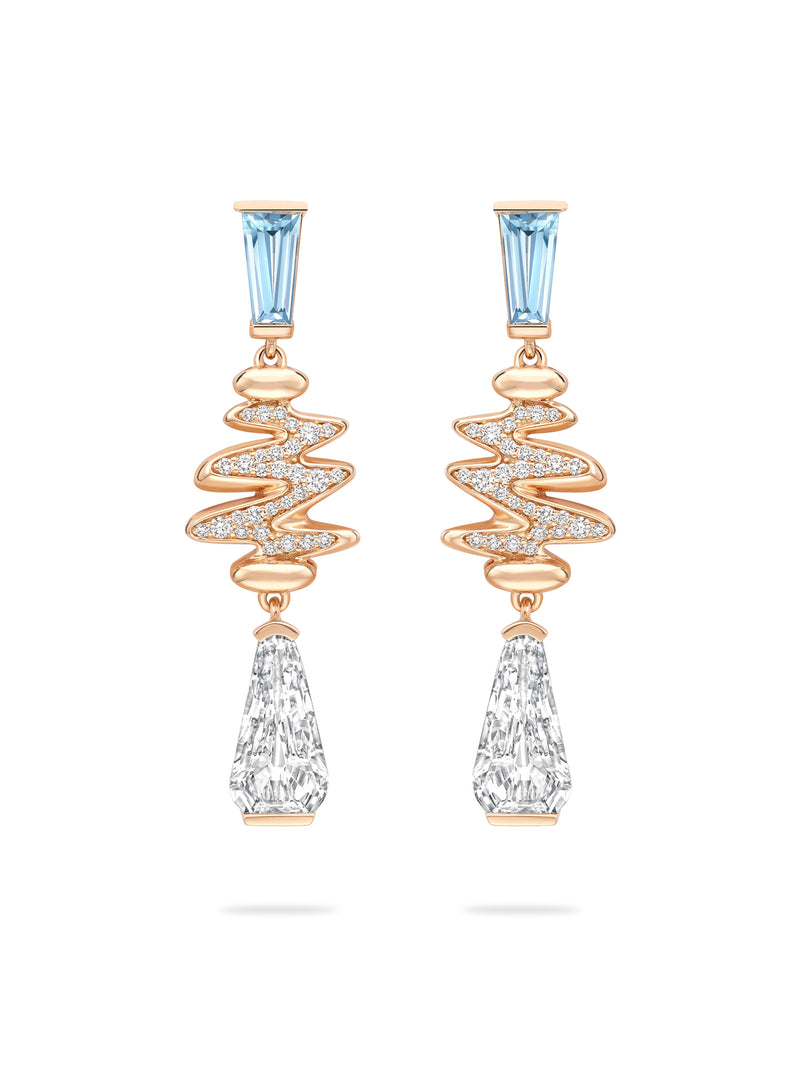 Boodles x The National Gallery Brush Strokes Diamond Rose Gold Earrings | Boodles