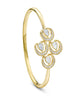 Lucky Yellow Gold Diamond Horseshoe Bangle