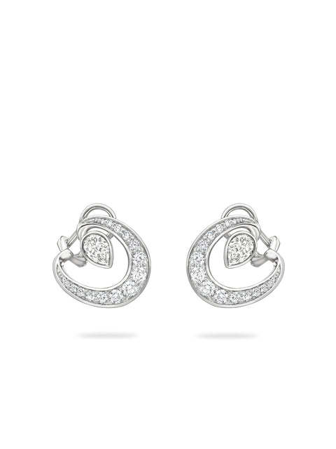 Lucky Platinum Diamond Horseshoe Earrings