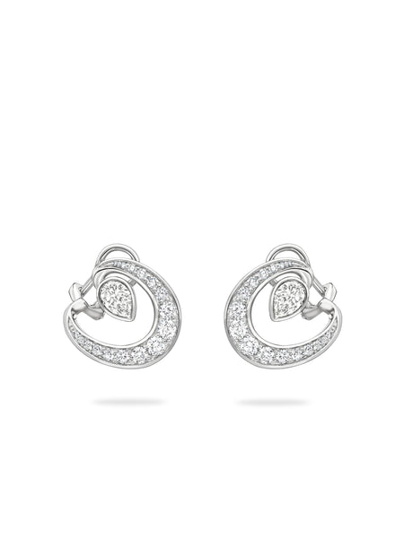 Lucky Platinum Diamond Horseshoe Earrings