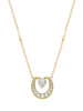 Lucky Yellow Gold Diamond Horseshoe Pendant