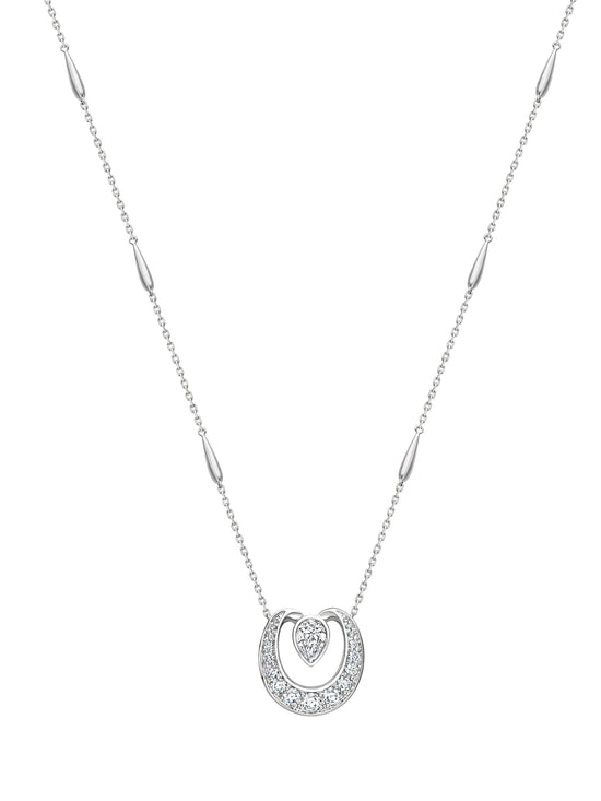 Lucky Platinum Diamond Horseshoe Pendant