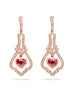 A Family Journey Venice Heart Ruby Rose Gold Earrings