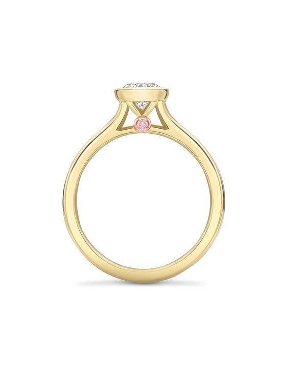 Florentine Pear Diamond Yellow Gold Ring