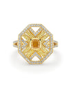 Fifth Avenue Cushion Yellow Diamond Yellow Gold Ring