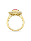 Fifth Avenue Cushion Pink Sapphire Yellow Gold Ring