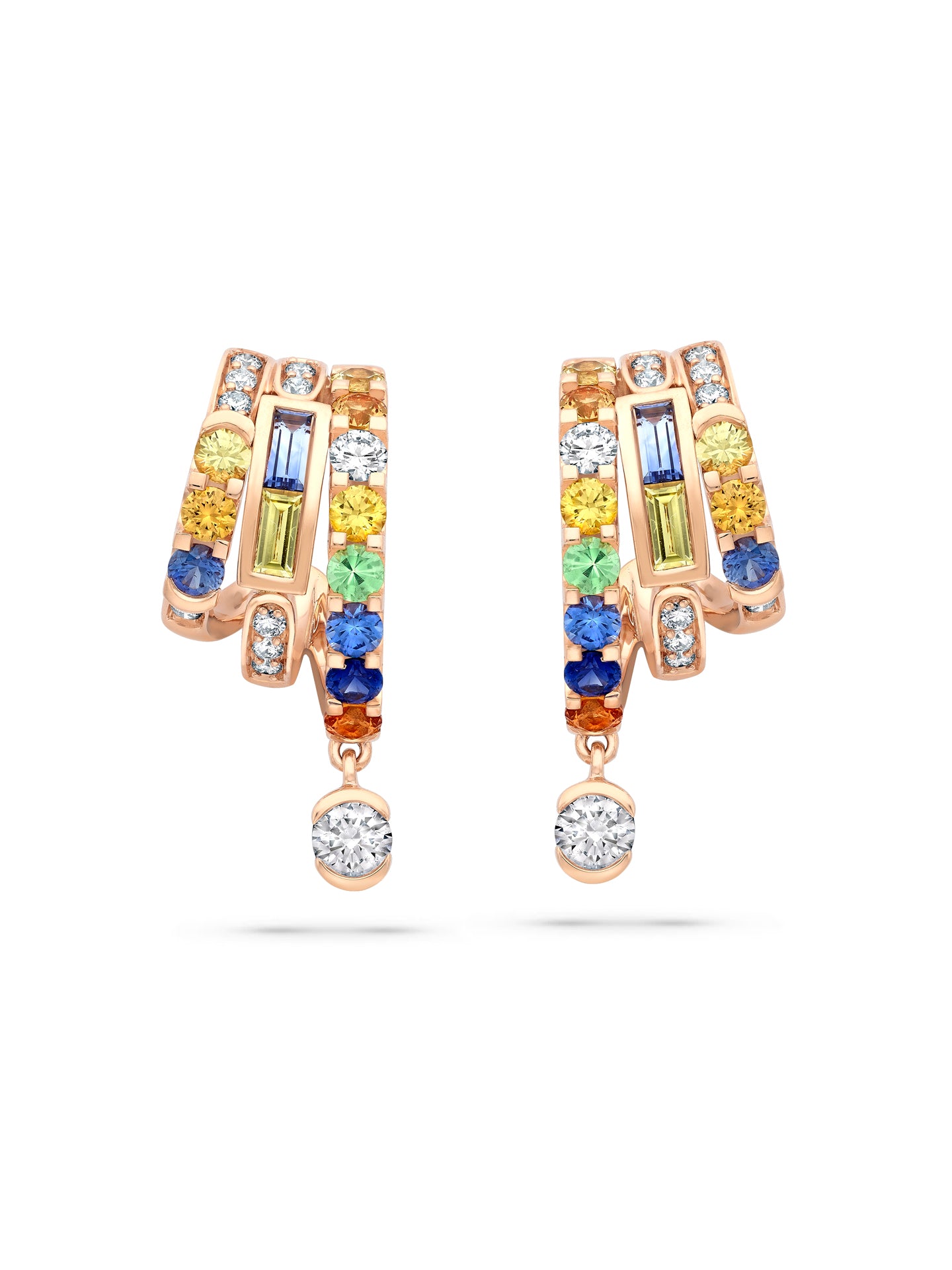 The Boodles National Gallery Collection - Play of Light Rose Gold Multi-Gem Earrings | Boodles