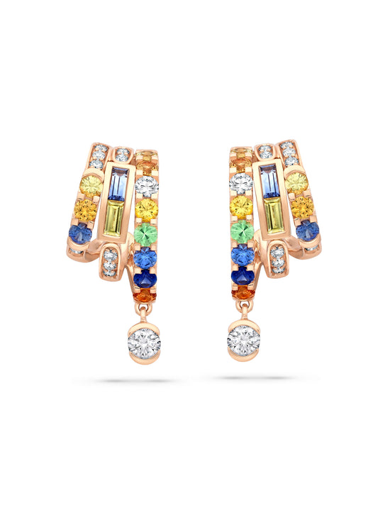 The Boodles National Gallery Collection - Play of Light Rose Gold Multi-Gem Earrings | Boodles