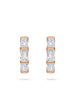 Ashoka Three Stone Rose Gold Diamond Hoop Earrings