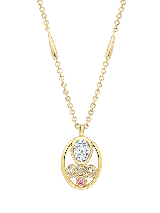 A Family Journey Paris Tuileries Diamond Yellow Gold Pendant