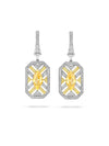 Fifth Avenue Orange Diamond Platinum Earrings