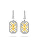 Fifth Avenue Orange Diamond Platinum Earrings