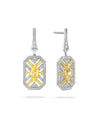 Fifth Avenue Orange Diamond Platinum Earrings