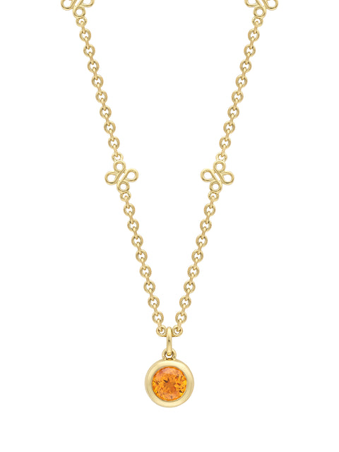 Beach Mandarin Garnet Yellow Gold Pendant