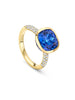 Florentine Dolce Vita Cushion Tanzanite Yellow Gold Ring