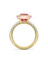 Florentine Dolce Vita Cusion Pink Tourmaline Yellow Gold Ring