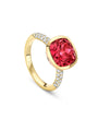 Florentine Dolce Vita Cusion Pink Tourmaline Yellow Gold Ring | Boodles