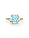 Florentine Dolce Vita Cushion Aquamarine Yellow Gold Ring | Boodles