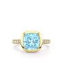 Florentine Dolce Vita Cushion Aquamarine Yellow Gold Ring | Boodles