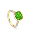 Florentine Dolce Vita Cushion Peridot Yellow Gold Ring | Boodles